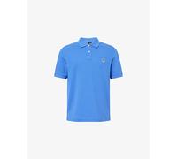 PS by Paul Smith Mens PS by Paul Smith Zebra-Embroidered Short-Sleeve Cotton Polo Shirt Petrol Blue M