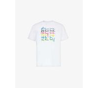 Ps By Paul Smith Mens White Wavy Logo-print Organic-cotton T-shirt S