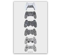 PS Controller Evolution Poster for Gaming Room Wall Decoration. History of PS Controllers Art Poster for Gamers. Teen Bedroom or Living Room Walls Decor Gift for Man and Woman. 11x17 Laminated Print