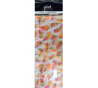 PS Feathers Brightly Coloured Feathers Printed Patterned Tissue Wrapping Paper by Glick Luxury 4 Sheets 50 x 75cm