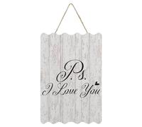 Ps I Love You Wall Décor Wooden Plaque Sign 8x12 Inch Personalized Wall Art Wood Plaque with Inspirational Quote Home Decor for Living Room Office