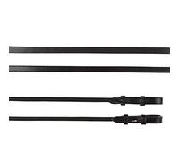 PS of Sweden Curb Leather Reins Round-Stitched with Bridle Hook, Size: 3, Colour: Black