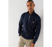 PS PAUL SMITH Long Sleeve Regalar Fit Half Zip Zebra Sweat Shirt, Blue, Size L, Men Blue