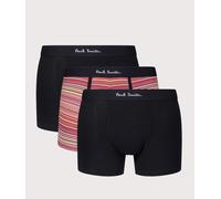 Paul Smith Men's Ps Organic-Cotton Black 'Signature Stripe' Mix Boxer Briefs Three Pack, XL