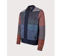 PS Paul Smith Mens Patchwork Zip Through Cardigan - Colour: 49 Blue - Size: Large