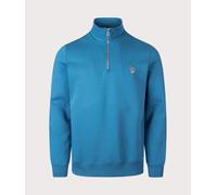 PS Paul Smith Mens Quarter Zip Zebra Sweatshirt - Colour: 37B Petrol Green - Size: Medium Medium