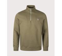 PS Paul Smith Mens Quater Zip Zebra Sweatshirt - Colour: 36E Green - Size: XL