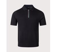 PS Paul Smith Mens Regular Fit Knitted Quarter Zip Polo Shirt - Colour: 79 Black - Size: Large