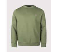 PS Paul Smith Mens Regular Fit Organic Cotton Zebra Logo Sweatshirt - Colour: 35D Military Green - Size: XL