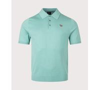 PS Paul Smith Mens Regular Fit Zebra Badge Knitted Polo Shirt - Colour: 37D Petrol Green - Size: Medium