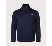 PS Paul Smith Mens Regular Fit Zebra Logo Quarter Zip Jumper - Colour: 49 Very Dark Navy - Size: Medium