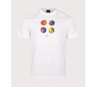 PS Paul Smith Mens Relaxed Fit Dice T-Shirt - Colour: 02 White - Size: Medium