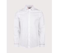 PS Paul Smith Mens Slim Fit Embroided Cuff Shirt - Colour: 01 White - Size: XL