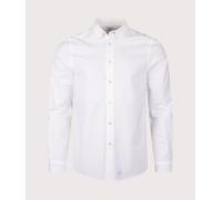 PS Paul Smith Mens Slim Fit Stitch Cuff Detail Shirt - Colour: 01 White - Size: Medium