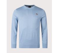 PS Paul Smith Mens Zebra Badge Knit Jumper - Colour: 41A Blue - Size: Large