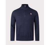 PS Paul Smith Mens Zebra Badge Quarter Zip Jumper - Colour: 49 Very Dark Navy - Size: XL