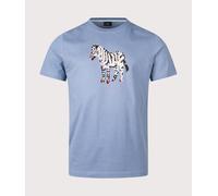 PS Paul Smith Mens Zebra Large T-Shirt - Colour: 43D Greyish Blue - Size: Medium