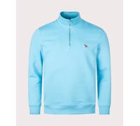 PS Paul Smith Mens Zebra Quarter Zip Sweatshirt - Colour: 42B Turquoise - Size: Large