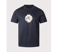 PS Paul Smith Mens Zebra Squares T-Shirt - Colour: 49 Blue - Size: Medium Medium
