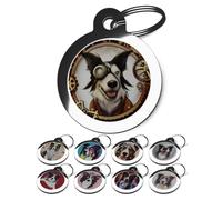 PS Pet Tags - Border Collie Pet Tags - Personalised on Reverse - Breed Face Dog Tags for Dogs - Small Large - Waterproof - Cute Collar Tags (Large (32mm))
