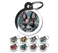 PS Pet Tags - Boston Terrier Personalised Pet ID Tags - Breed Dog Tags for Dogs - Small/Large Metal Disc for Collar