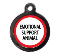 PS Pet Tags - Medical Pet ID Tags - Bold Emotional Support Animal - Zinc Alloy Metal - Personalised On Reverse - Dog Cat Medicine Name Address Tag