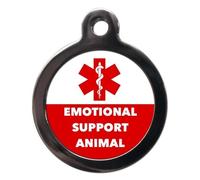 PS Pet Tags - Medical Pet ID Tags - Emotional Support Disc - Zinc Alloy Metal - Personalised On Reverse - Dog Cat Medical Tag