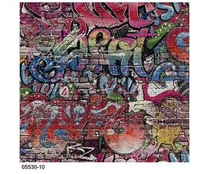 PS&S Graffiti Street art Children Kids Teenager Tag Brick Wall Textured Bedroom Wallpaper