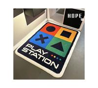 (Ps Sony, 100X150cm 39.3X59in) PS5 irregular shaped bedside carpet, living room, bedroom, e-sports room, imitation cashmere floor mat
