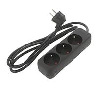 PS0-03E-0150-BK extension cable 3x1mm² sockets: 3 rubber black 1.5m 10A LANB