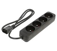 PS0-04E-0100-IEC-BK Extension Cable 3x1mm² Sockets: 4 Rubber Black 1m 10A LA