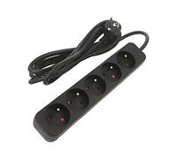 PS0-05E-0300-BK Extension Cable 3x1.5mm² Sockets: 5 Rubber Black 3m 10A LANB