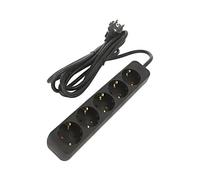 PS0-05F-0300-BK Extension cable 3x1.5mm2 Schuko sockets: 5 rubber black LANB