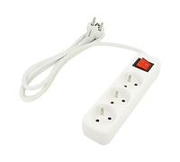 PS1-03E-0150-W extension cable 3x1mm² sockets: 3 rubber white 1.5m 10A LANBERG