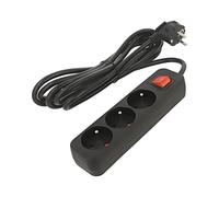 PS1-03E-0300-BK Extension Cable 3x1.5mm² Sockets: 3 Rubber Black 3m 10A LANB