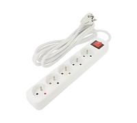 PS1-05E-0300-W extension cable 3x1.5mm² sockets: 5 rubber white 3 meters 10A LAN