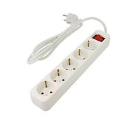PS1-05F-0150-W extension cable 3x1mm² Schuko sockets: 5 rubber white 1.5m LONG
