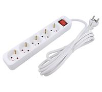 PS1-05F-0300-W Extension Cable 3x1.5mm² Schuko Sockets: 5 Rubber White 3m LONG