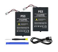 PS3 Controller Battery (Pack of 2), 1800 mAh LIP1359 Replacement Battery for Sony Playstation 3 PS3 Dualshock 3 CECHZC2E CECHZC2U Controller with USB Cable and Tools