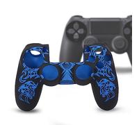 PS4 Controller Silicone Skin Case, Soft Grip Shell Cover for Playstation 4 - Easy Install and Remove (Black & Blue)