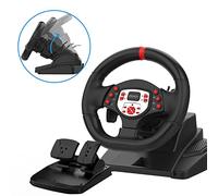 PS4 Gaming Racing Steering Wheels with Pedals and paddle Shifters for PC, 180° Volante PC Plug and Play with Height and Tilt Adjustable for Playstation 3/ Switch/ Android by DOYO