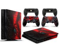 PS4 Slim Console Spiderman Skin Decal Vinal Sticker + 2 Controller Skins Set