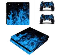 PS4 Slim Skin Sticker,Wondder Protective Vinyl Decal Skin Sticker for PS4 Slim Console + 2 Controller Skins + 2 x Silicone Thumb Grips (Colour 20)