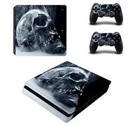 PS4 Slim Skin Sticker,Wondder Protective Vinyl Decal Skin Sticker for PS4 Slim Console + 2 Controller Skins + 2 x Silicone Thumb Grips (Colour 24)
