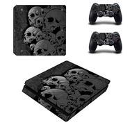 PS4 Slim Skin Sticker,Wondder Protective Vinyl Decal Skin Sticker for PS4 Slim Console + 2 Controller Skins + 2 x Silicone Thumb Grips (Colour 23)