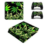 PS4 Slim Skin Sticker,Wondder Protective Vinyl Decal Skin Sticker for PS4 Slim Console + 2 Controller Skins + 2 x Silicone Thumb Grips (Colour 12)