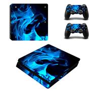 PS4 Slim Skin Sticker,Wondder Protective Vinyl Decal Skin Sticker for PS4 Slim Console + 2 Controller Skins + 2 x Silicone Thumb Grips (Colour 7)