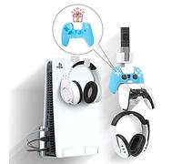 PS5 Accessories Kit, PS5 Wall Mount Kit, PS5 Wall Mount with Playstation 5 Controller Holder, PS5 Headphone Hook and PS5 Controller Skin - 4 in 1