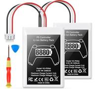 PS5 Controller Battery Pack, 2 Pieces 8880mWh Li-ion Battery with High Capacity for Sony PS5 Controller CFI-ZCT1W, 53% More Endurance (Capacity), Safe Battery Replacement