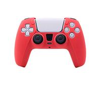 PS5 Controller Skin Silicone Red Cover - Smooth Grip Protective Case for DualSense - Soft Anti-Sweat Sleeve for PlayStation 5 Gamers Gift